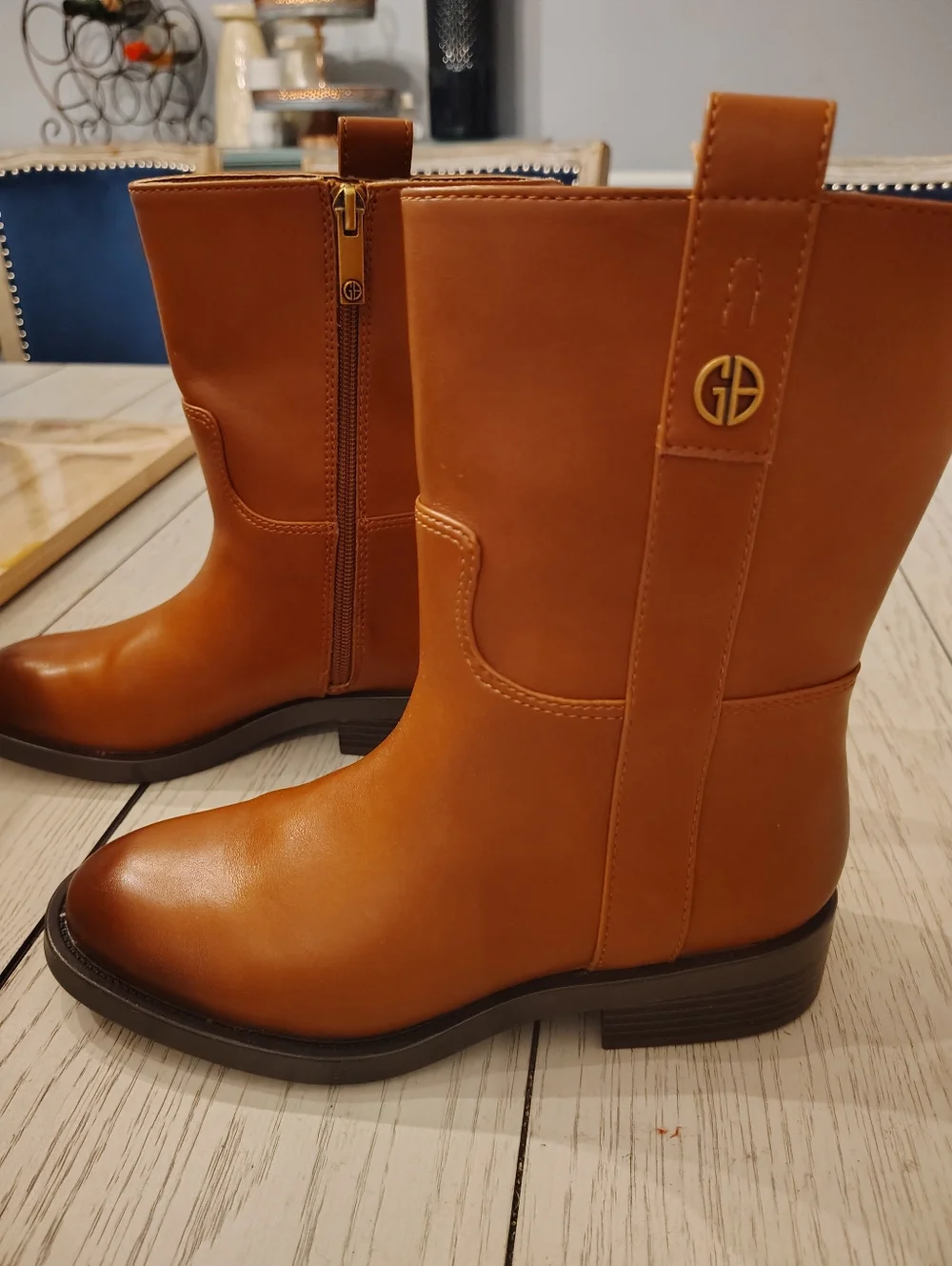 NWT Giani Bernini Vivvii Mid Shaft Leather Boots Burnt Copper‎ 7M